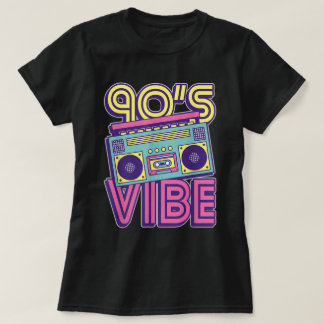 T-shirt Conception esthétique néon Boombox ambiance 90