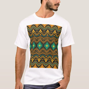 T-shirt Conception Ethnique De Tissu Ikat Brodé