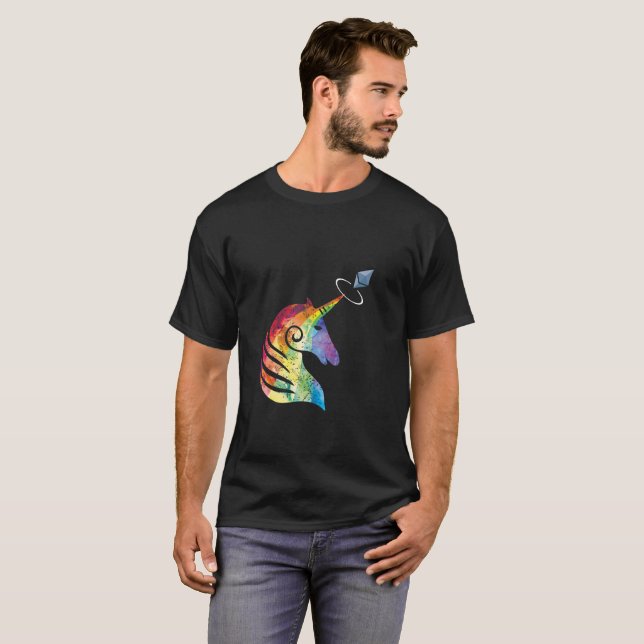T-shirt Conception exclusive de licorne d'Ethereum (Devant entier)