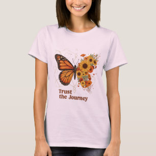 T-shirt Conception florale de tournesol papillon monarque