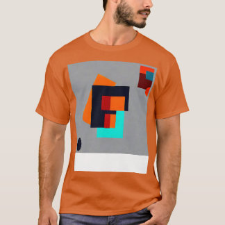 T-shirt Conception géométrique avec bleu et orange