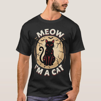 T-shirt Conception graphique de chat Meow Halloween_1