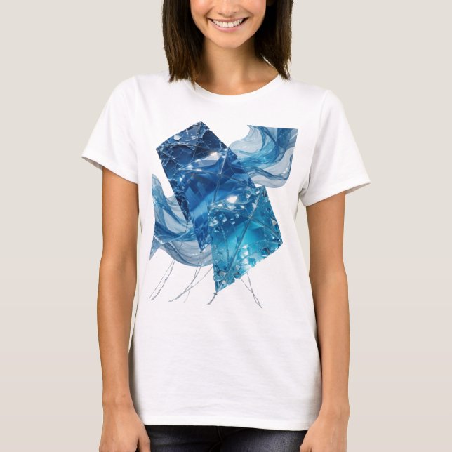 T-shirt Conception graphique de Cristaux de GLACE BLEUS Ar (Devant)