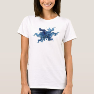 T-shirt Conception graphique de rubans abstraits bleus élé