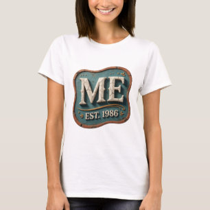 T-shirt Conception graphique gris élégant ME EST 1986