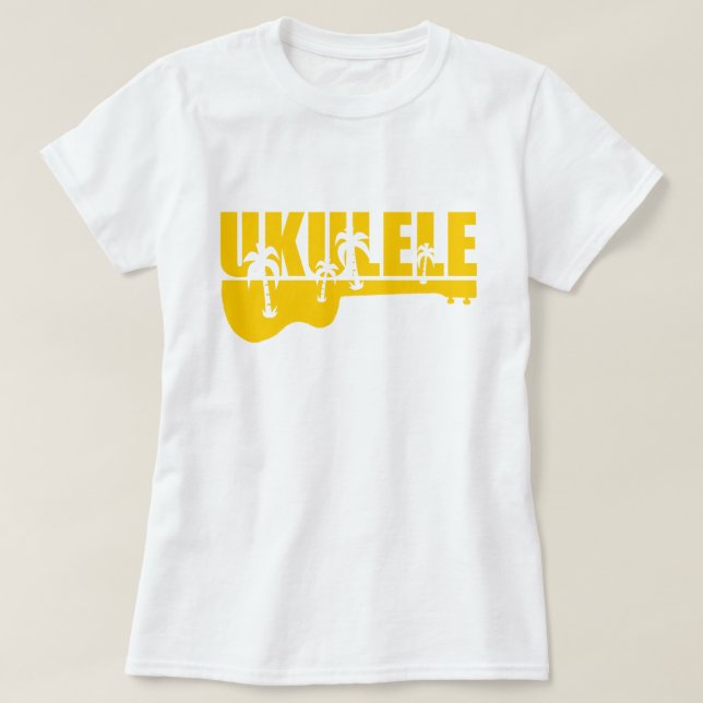 T-shirt Conception hawaïenne tropicale d'ukulélé d'Uke (Design devant)