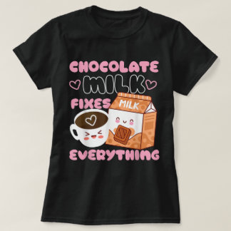 T-shirt Conception Kawaii de Lait Chocolaté Mignon