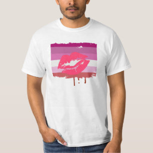 T-SHIRT CONCEPTION LESBIENNE DE RAYURES DE DRAPEAU DE