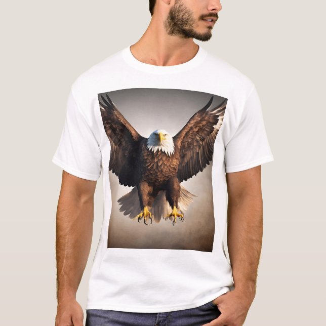T-shirt Conception majestueuse d'aigle volant - audacieuse (Devant)