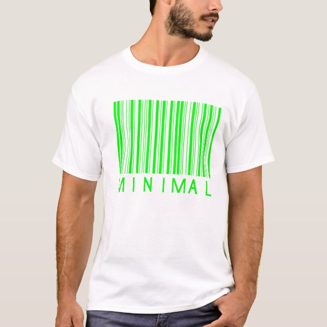 T-shirt conception minimale de code barres de musique (Devant)