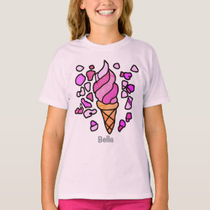 T-shirt Conception minimaliste de crème glacée personnalis