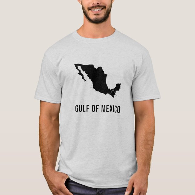 T-shirt Conception minimaliste de la carte du golfe du Mex (Devant)