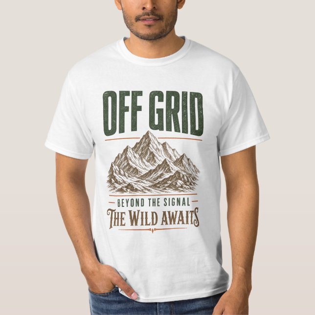 T-shirt Conception Montagne Vintage Hors Réseau (Devant)