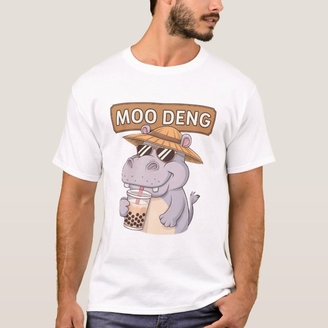 T-shirt Conception Moo-Deng Pour Pygmy Hippo (Devant)