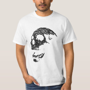 T-shirt Conception noire et blanche de crâne