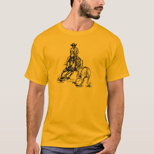 T-shirt Conception occidentale de croquis de cheval de (Devant)