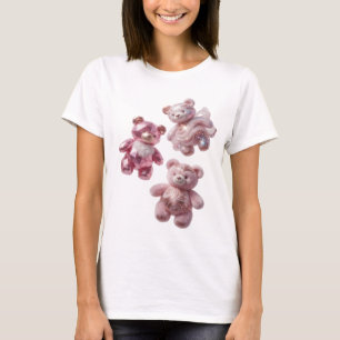 T-shirt Conception OURS EN PELUCHE TROIS ROSES Argent Snap