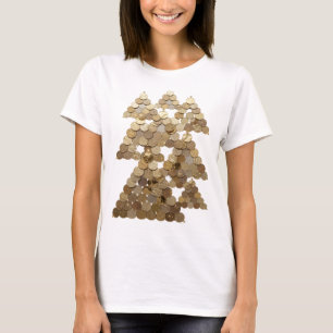 T-shirt Conception personnalisée d'arbre en or classique