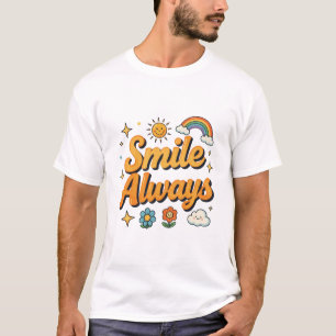 T-shirt Conception Rétro Arc-en-Ciel Sourire Toujours