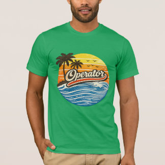 T-shirt Conception Rétro Coucher de Soleil Opérateur