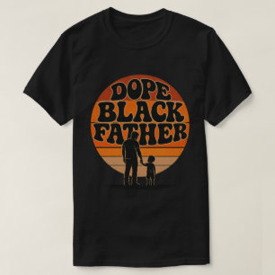 T-shirt Conception Rétro de Père et Fils Noirs Fiers au C