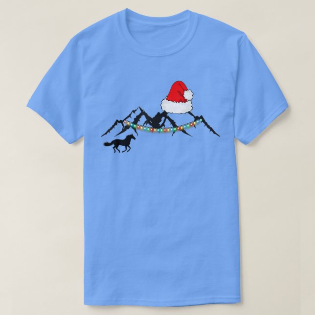 T-shirt Conception sans relâche Lumières Noël Cheval Père  (Design devant)