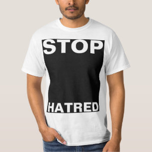 T-shirt Conception simple "rectangle noir STOP HATRED"