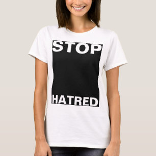 T-shirt Conception simple "rectangle noir STOP HATRED"