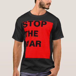 T-shirt Conception simple "rectangle rouge STOP THE WAR"
