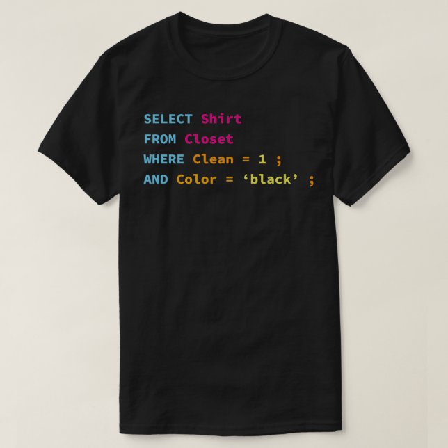 T-shirt Conception SQL amusante pour les programmeurs SQL  (Design devant)