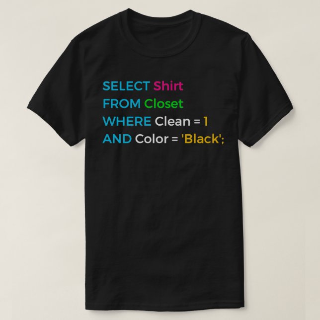 T-shirt Conception SQL amusante pour les programmeurs SQL  (Design devant)