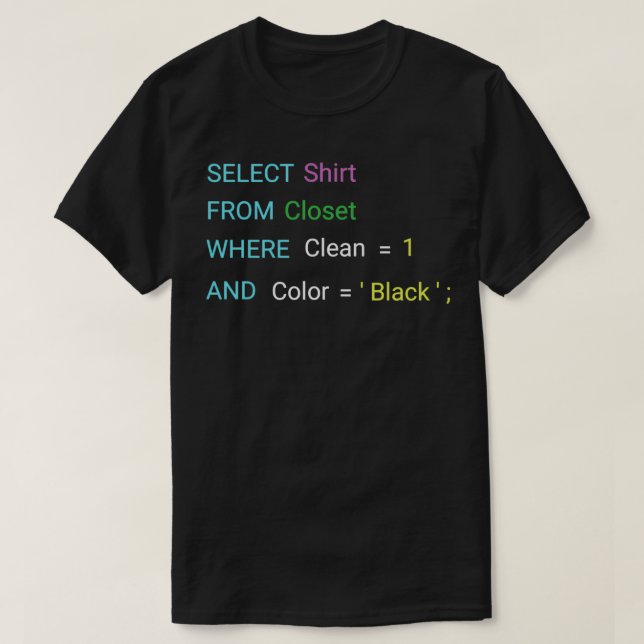 T-shirt Conception SQL amusante pour les programmeurs SQL  (Design devant)
