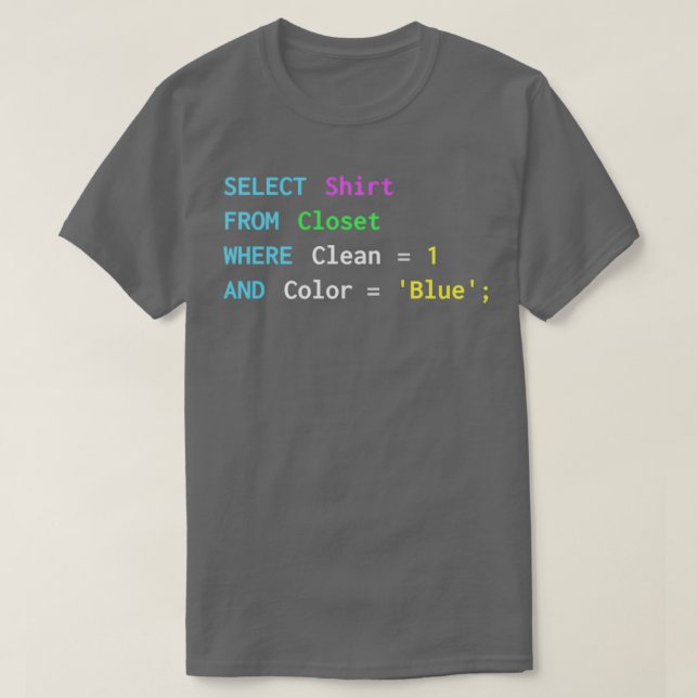 T-shirt Conception SQL amusante pour les programmeurs SQL  (Design devant)
