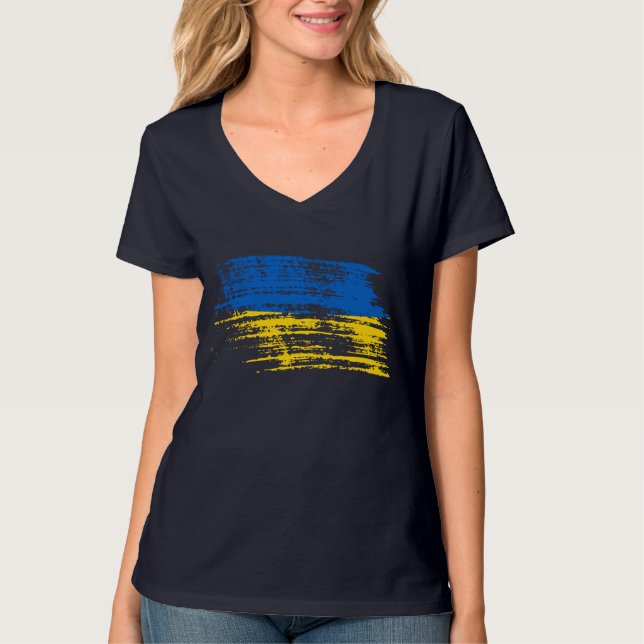 T-shirt Conception ukrainienne fraîche de drapeau (Devant)