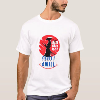 T-shirt Conception Unique de Guerrier Sourire de Samouraï