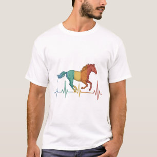 T-shirt Conception vectorielle de battement de coeur de ch