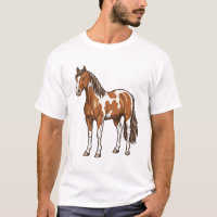 Conception vectorielle de cheval Pinto gravée vint