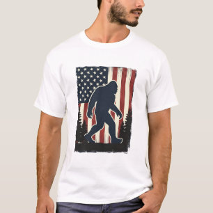 T-shirt Conception vectorielle de forêt de drapeau américa