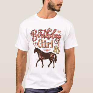 T-shirt Conception vectorielle florale de cheval 10 pour f