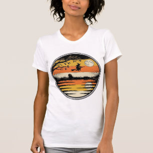 T-shirt Conception vectorielle Halloween crépuscule sorciè