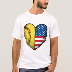 T-shirt Conception vectorielle vintage de softball USA dra