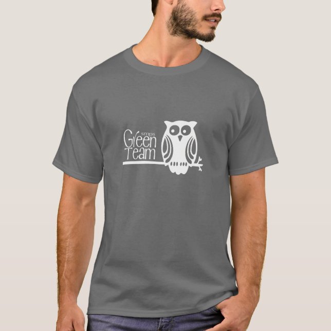 T-shirt Conception verte de hibou d'équipe de SMPS (Devant)