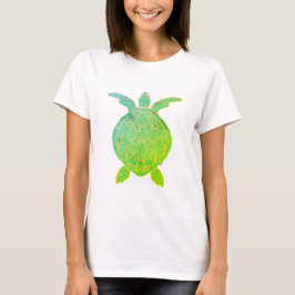 T-shirt Conception verte de la tortue de mer vintage
