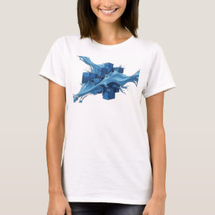T-shirt Conception visuelle de cubes abstraits bleus créat
