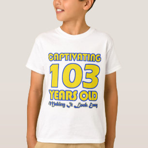 T-SHIRT CONCEPTIONS D'ANNIVERSAIRE DE 103 ANNÉES