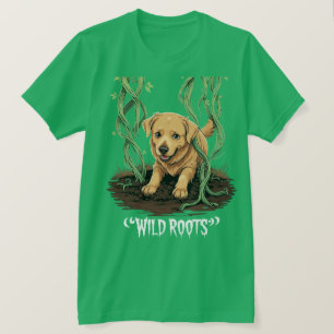 T-shirt Conceptions de jardin de Golden Retriever effrayan
