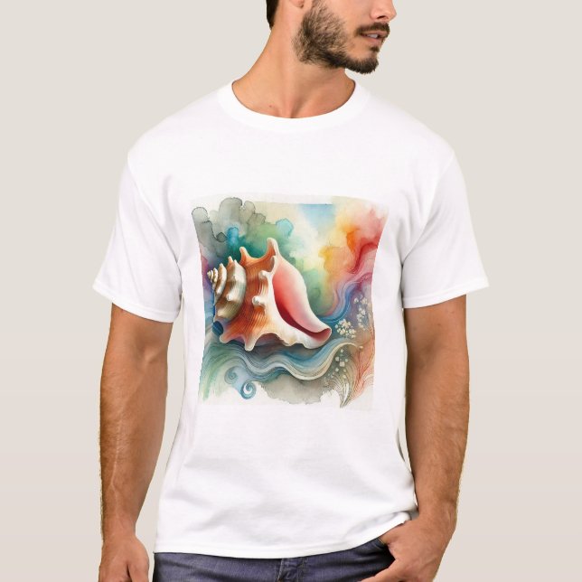 T-shirt Conch Shell 160724AREF203 - Watercolor (Devant)