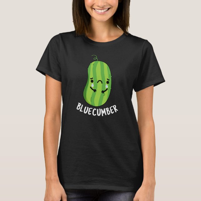 T-shirt Concombre bleu Funny Sad Veggie Cucumber Pun Dark  (Devant)