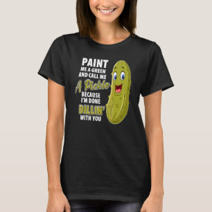T-shirt Concombre végétarien jeu de mots de Dillin Pickle 