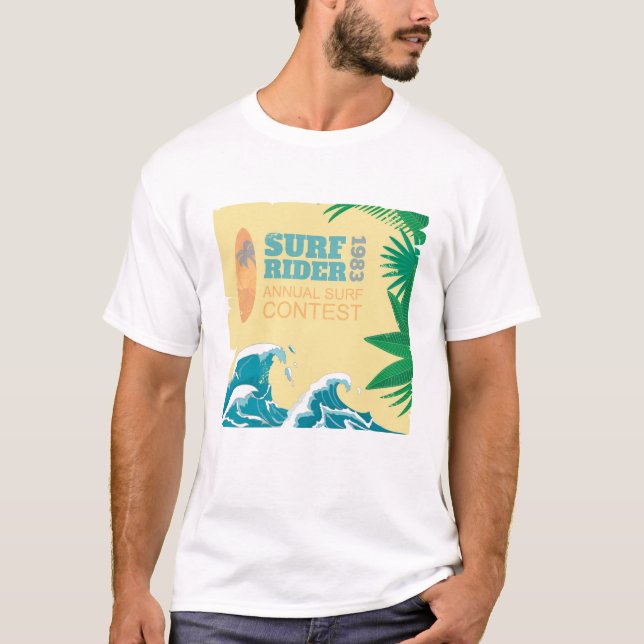 T-shirt Concours |1983 de surf de cavalier de surf (Devant)